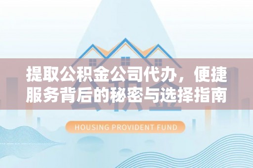 金宁提取公积金公司代办，便捷服务背后的秘密与选择指南