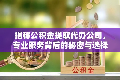 金宁揭秘公积金提取代办公司，专业服务背后的秘密与选择指南