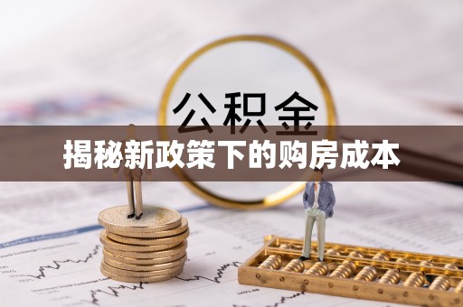 金宁揭秘新政策下的购房成本